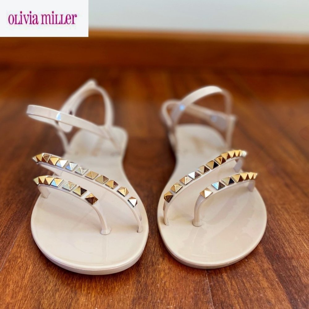 Olivia Miller Rose Gold Studded Sandal